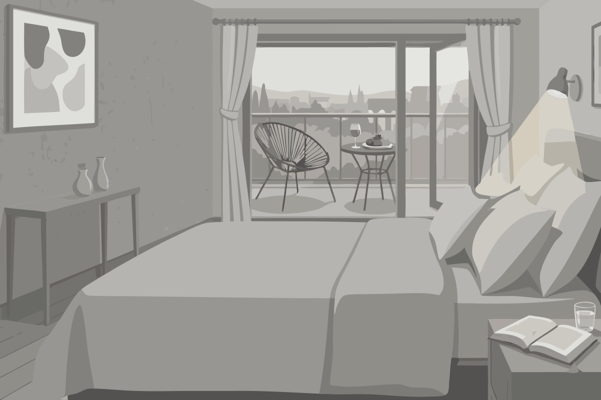 Habitación Doble con vistas a la ciudad y visita gratuita a la bodega - 2 camas